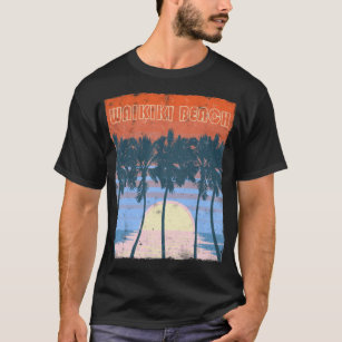 Camiseta Playa Retro Waikiki Beach Oahu Hawaii Beach Bea