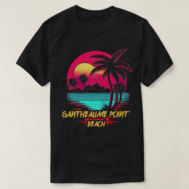 Camiseta Playa Retrowave Beach Gantheaume Point (Diseño del anverso)