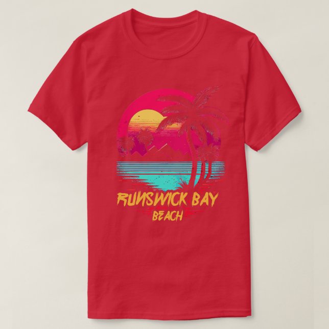 Camiseta Playa Retrowave Beach Runswick Bay (Diseño del anverso)