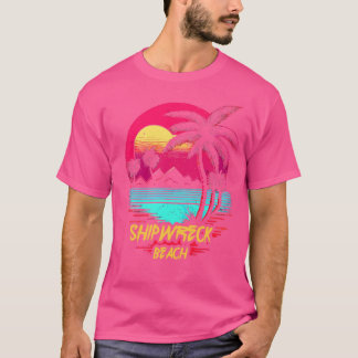 Camiseta Playa Retrowave Beach Shipwreck