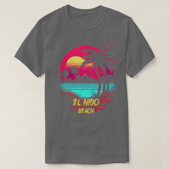 Camiseta Playa Retrowave de El Nido (Diseño del anverso)