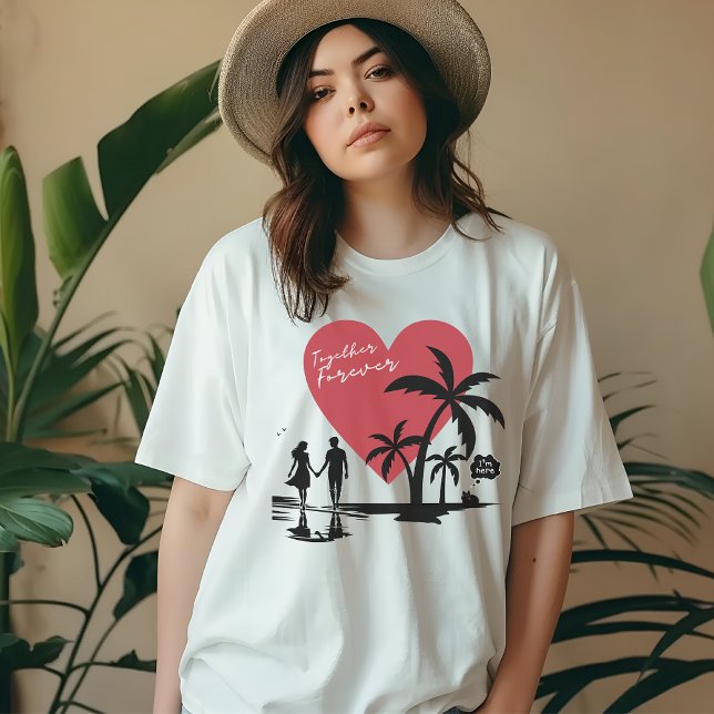 Camiseta Playa romántica, dulce pareja, juntos para siempre (Subido por el creador)