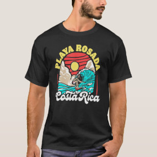 Camiseta Playa Rosada Costa Rica Ola Rizo Tubo Retro 80s B