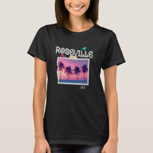 Camiseta Playa Roseville California Retro Surfer Vintage