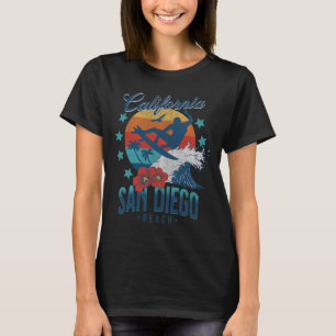 Camiseta Playa San Diego California Surf Vintage Vacaciones