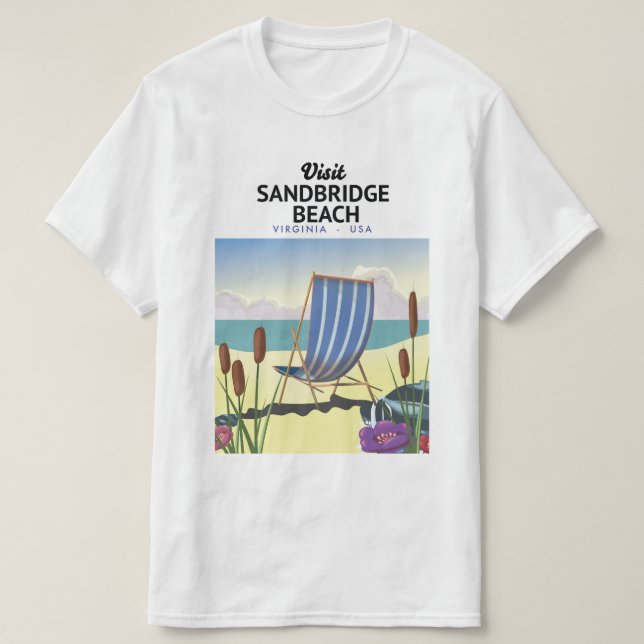 Camiseta Playa Sandbridge Virginia EE. UU., (Diseño del anverso)