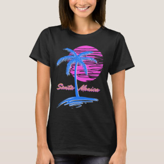 Camiseta Playa Santa Monica Outrun 80 Vaporwave estético