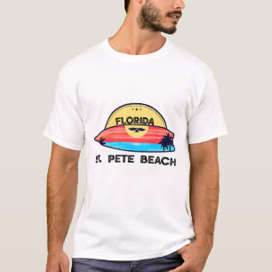 Camiseta Playa St Pete Florida Tabla de Surf Playa Surfing