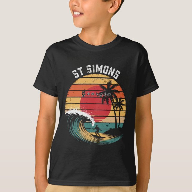 Camiseta Playa St Simons Georgia Playa Surfing  (Anverso)