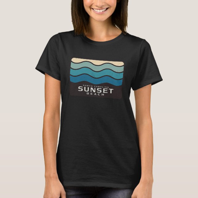 Camiseta Playa Sunset NC Verano Olas Perezosas Onduladas (Anverso)