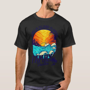 Camiseta Playa Sunset Retro Amelia Island Florida Familia V