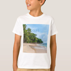 Camiseta Playa Tahiti Sand Blue Sky Palm Trees