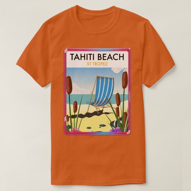 Camiseta Playa Tahiti St Tropez Francia (Diseño del anverso)