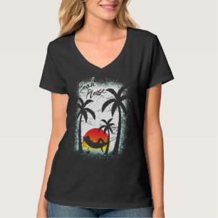 Camiseta Playa Tropical Cuidada, Por Favor, Sunset Y Palmer