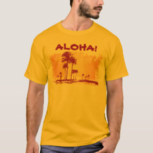 Camiseta Playa Tropical De ALOHA Con Palmeras