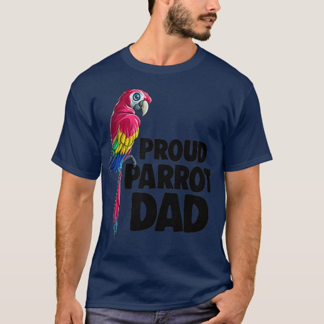 Camiseta Playa Tropical de Aloha Proud Parrot Dad (Anverso)