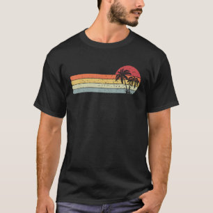 Camiseta Playa Tropical De Estilo Retro Vintage De Palmeras