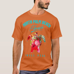 Camiseta Playa Tropical de Palm Norte Hibiscus Flores Tur d