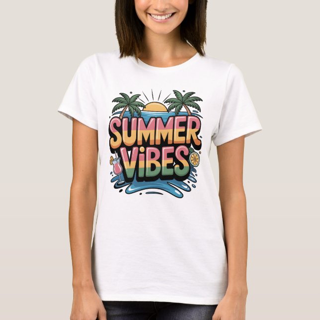 Camiseta Playa Tropical de Summer Vibes (Anverso)