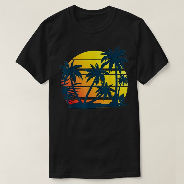 Camiseta Playa tropical de veraneo de palmeras de coco (Diseño del anverso)
