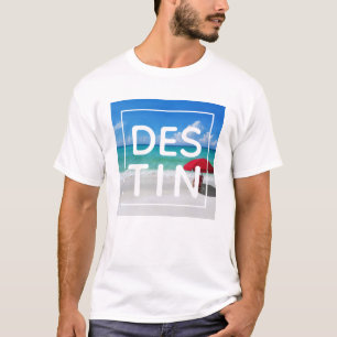Camiseta Playa Tropical Destin Florida tipografía moderna
