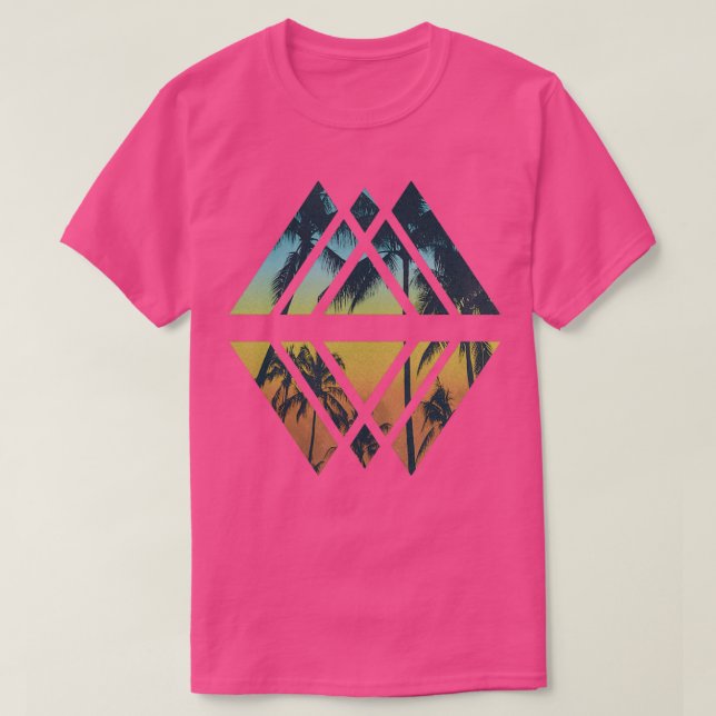 Camiseta Playa tropical geométrica (Diseño del anverso)