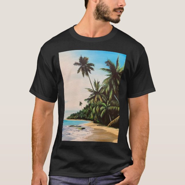 Camiseta Playa Tropical Jah Sunny Arts Design (Anverso)