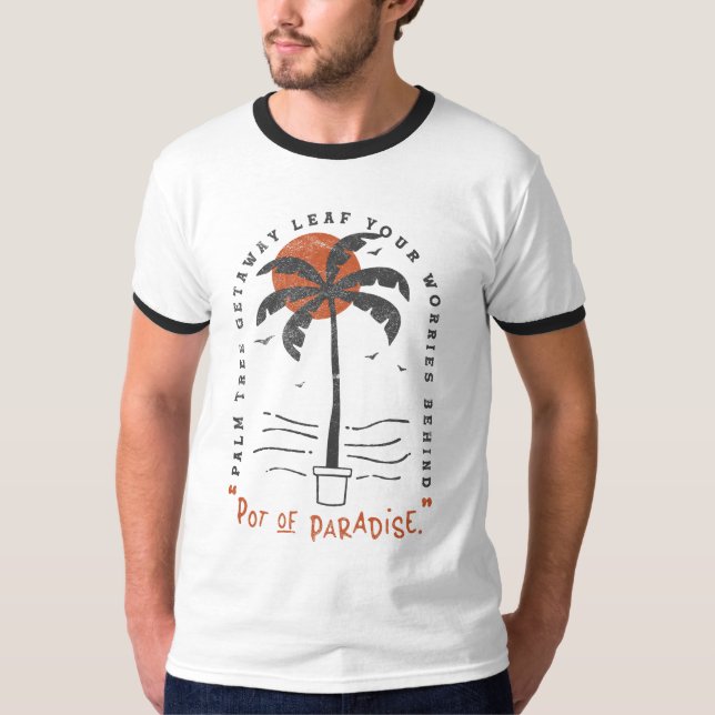 Camiseta Playa Tropical Palm Tree Vibes Sol Verano Retro (Anverso)