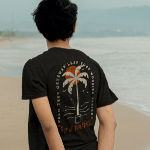 Camiseta Playa Tropical Palm Tree Vibes Sol Verano Retro