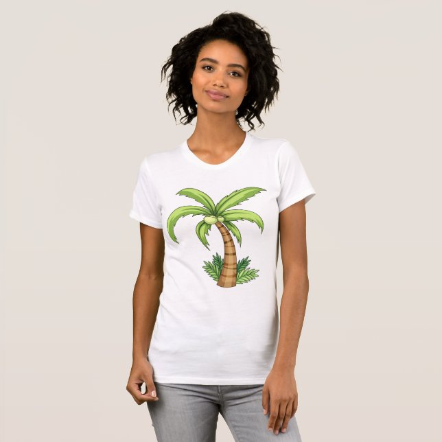 Camiseta Playa Tropical Palm Tree y Isla Vibes (Anverso completo)
