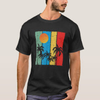 Playa tropical retro vintage de Coco Palm Tree
