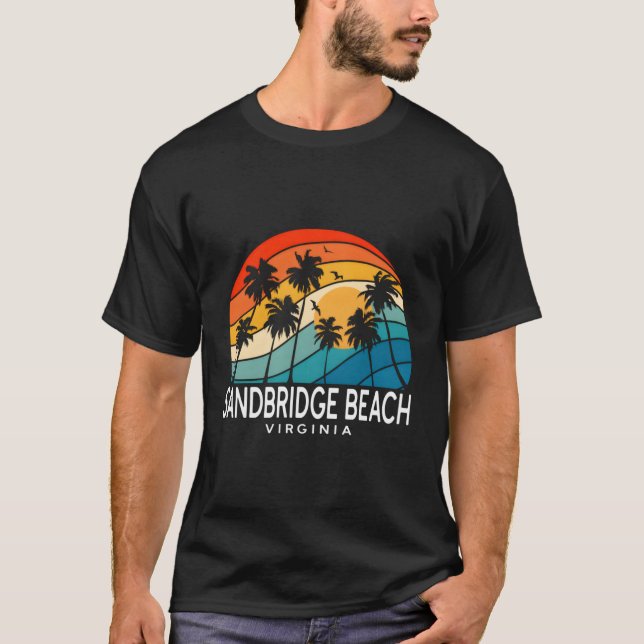 Camiseta Playa Tropical Sandbridge Beach Virginia Palm Tree (Anverso)