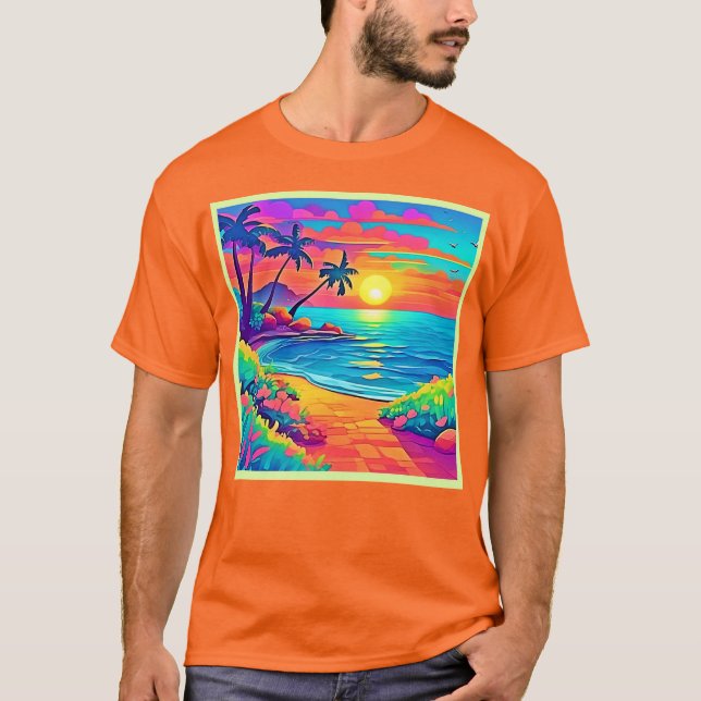 Camiseta Playa Tropical Sunset (Anverso)