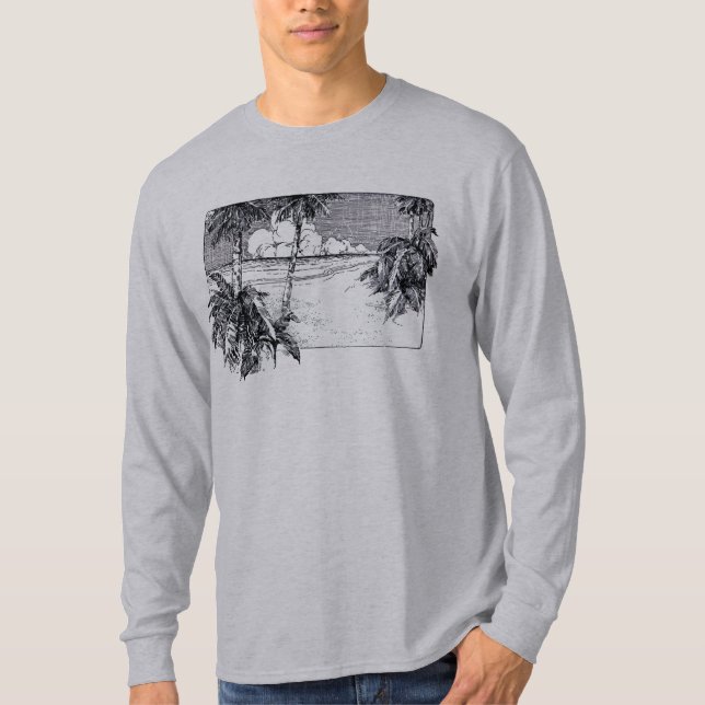Camiseta Playa Tropical Vintage Palm Trees Tee (Anverso)