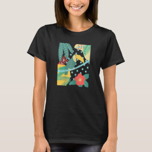 Camiseta Playa Turca Turca De Flor De Hojas De Palmilla Tró