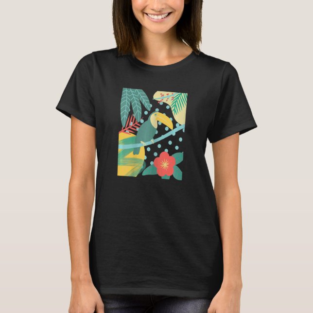 Camiseta Playa Turca Turca De Flor De Hojas De Palmilla Tró (Anverso)