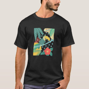 Camiseta Playa Turca Turca De Flor De Hojas De Palmilla Tró