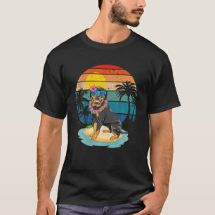 Camiseta Playa Vintage Tropical Verano vacaciones Rottweile