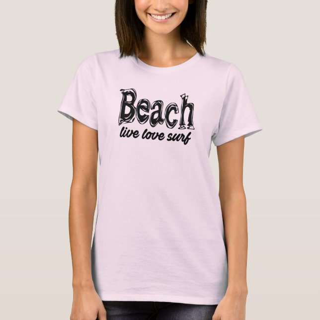 Camiseta Playa (vive ama surf) (Anverso)