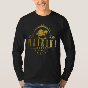 Camiseta Playa Waikiki Hawaii Vintage Vacaciones de Surf Ha