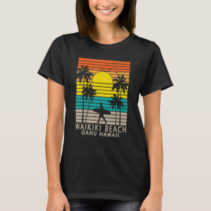Camiseta Playa Waikiki Oahu Hawaii Surfista Palma Árbol Sur