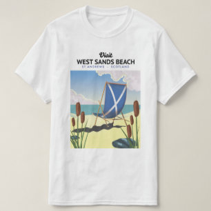 Camiseta Playa West Sands, St Andrews Escocia