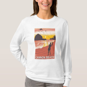 Camiseta Playa y cometas - playa del cañón, Oregon
