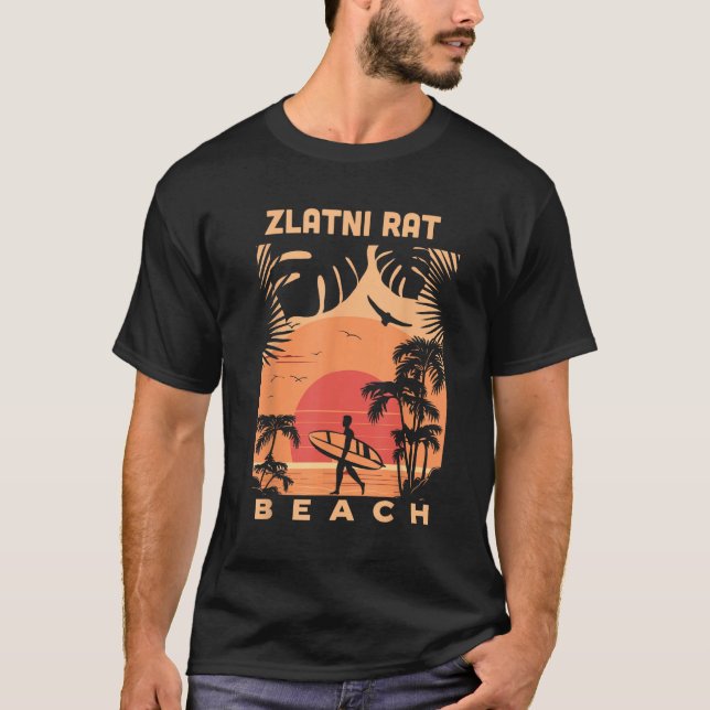 Camiseta Playa Zlatni Rat Atardecer Vacaciones de Verano Vi (Anverso)
