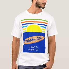 Camiseta Playa Zuma Malibu Ca Summer Strips Surfboard