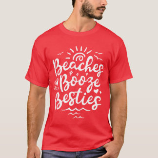 Camiseta Playas Booze Besties Verano Mejor Amigo Vacaciones