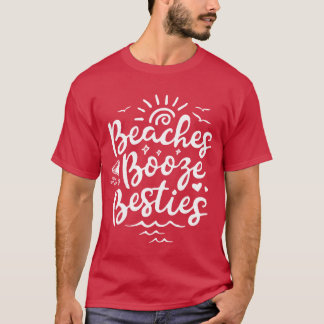 Camiseta Playas Booze Besties Verano Mejor Amigo Vacaciones