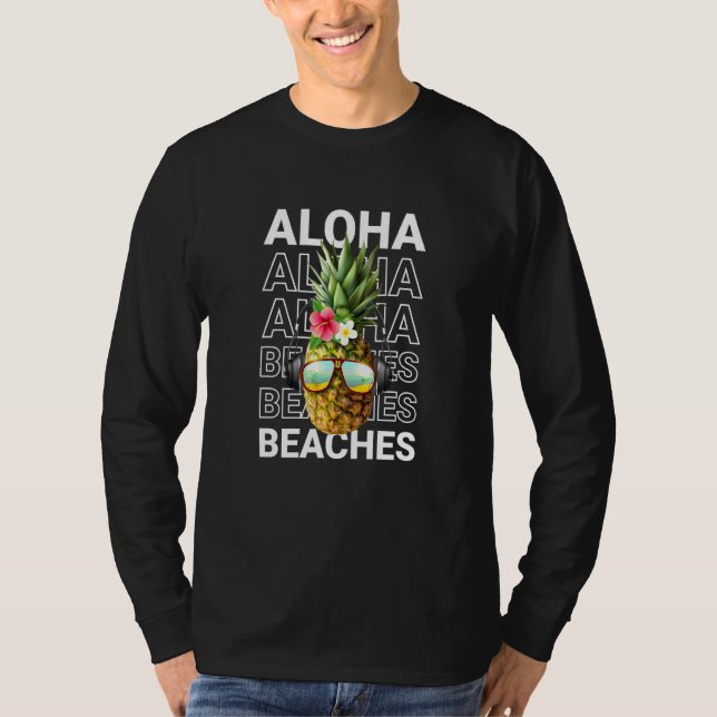 Camiseta Playas de Aloha de Piña - Playa de vacaciones de v (Anverso)