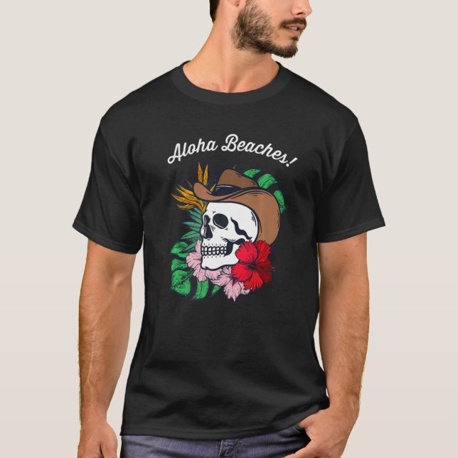 Camiseta Playas de Aloha para Y'all Hawaiano Cowboy Texas H (Anverso)