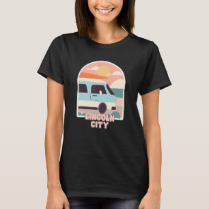 Camiseta Playas de Lincoln City Retro Pastel Colores Sun &
